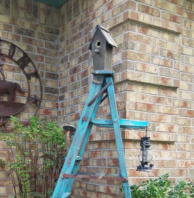 Wooden Ladder into Yard Art