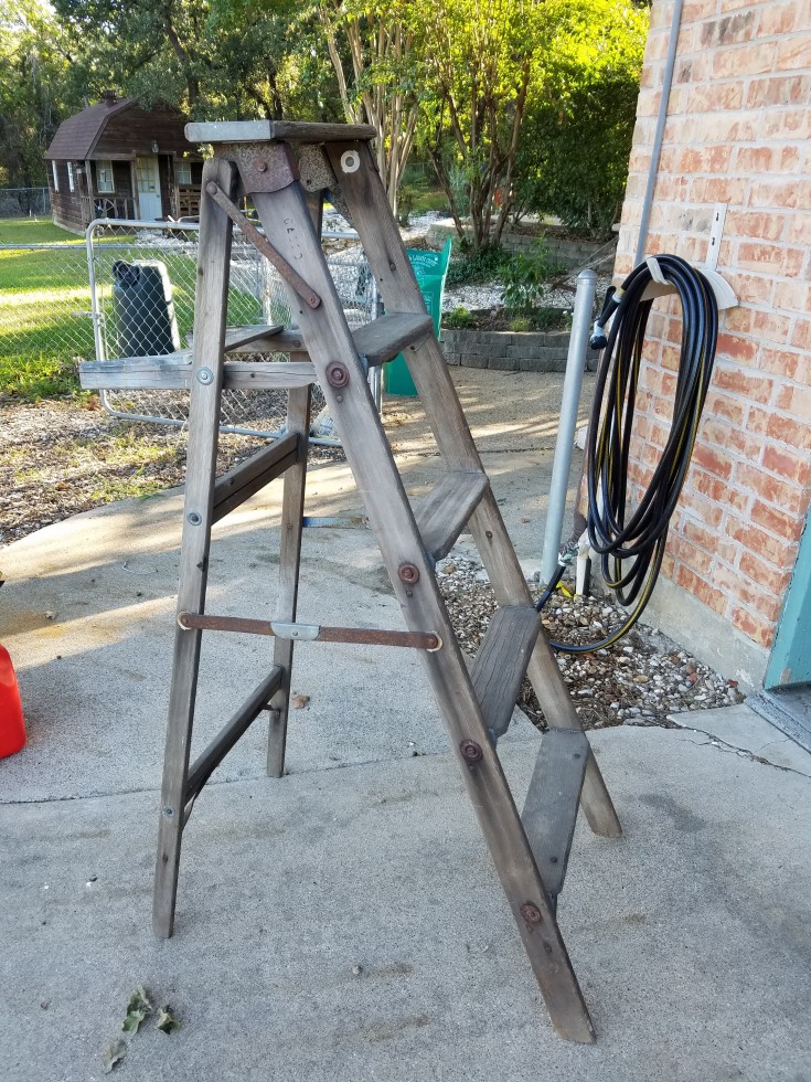 Wooden Ladder into Yard Art