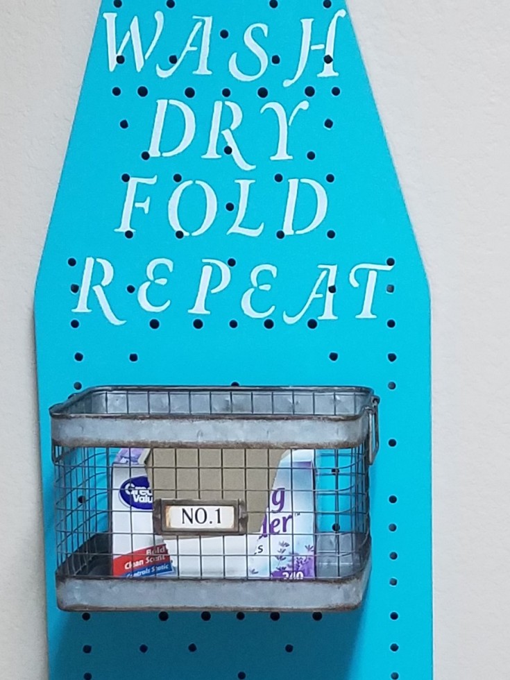 repurposed ironing board, How to repurpose an ironing board for the laundry room | upcyled ironing board organizer #repurposed #upcycled #ironingboard #diyorganizer #laundryroom MixedKreations.com