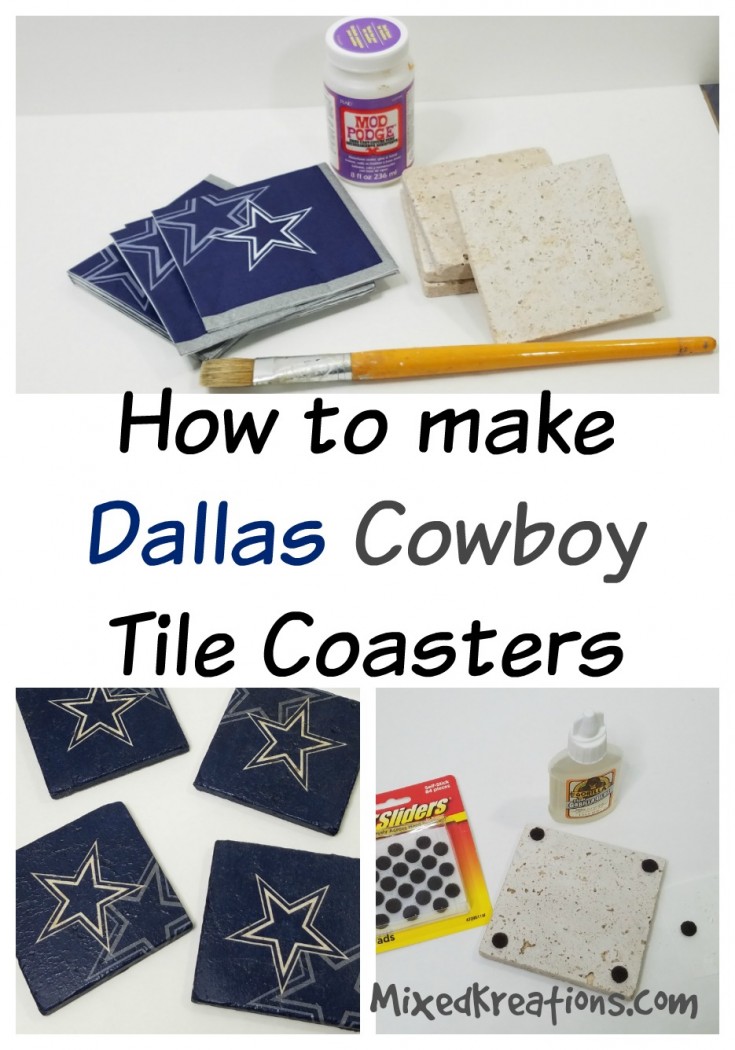 How to make Dallas cowboys tile coasters | Diy tile coasters | Diy Dallas Cowboy coasters #Repurposed #DiyTileCoasters #Upcycle #GiftIdea #DallasCowboy Mixedkreations.com