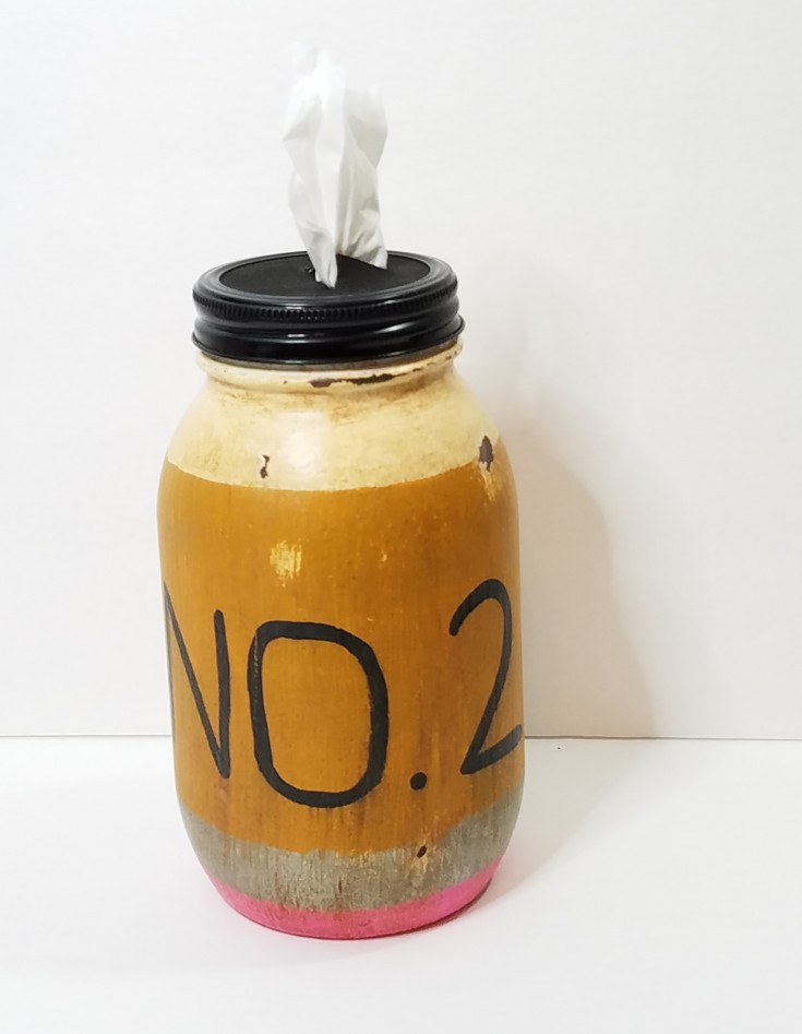 Diy Pencil Jar Tissue Holder | how to make a pencil jar tissue holder | repurposed jar