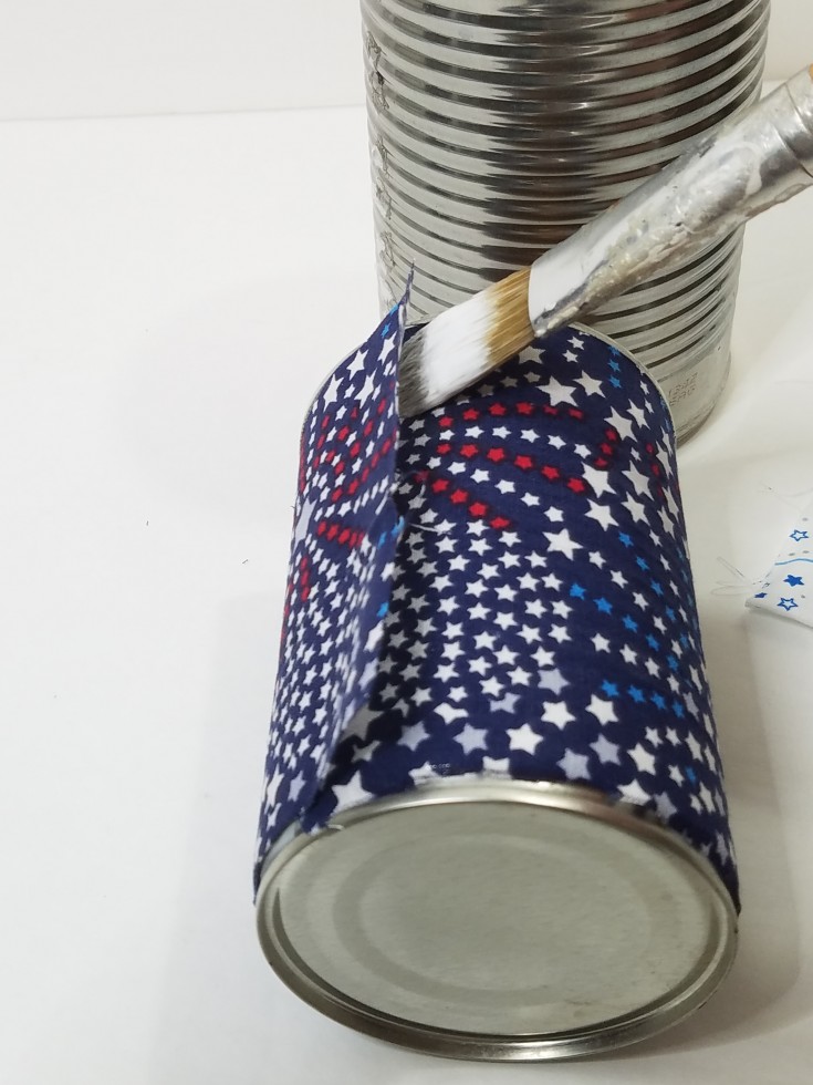 Diy Patriotic Succulent Tin Can Planters | How to repurpose a can into a patriotic planter #Repurpose #upcycled #TinCan #holidaydecor #PatrioticDecor MixedKreations.com