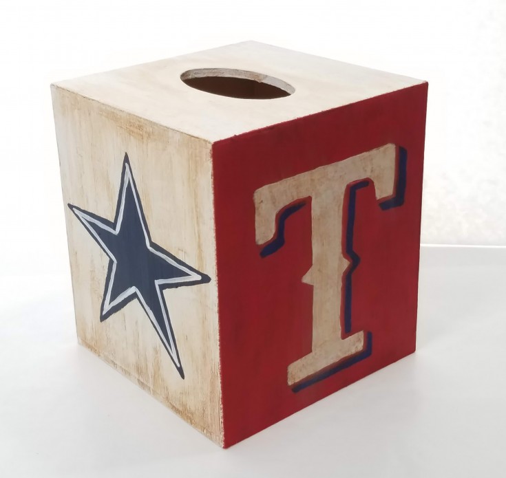 diy Dallas Cowboys Texas Rangers tissue box cover