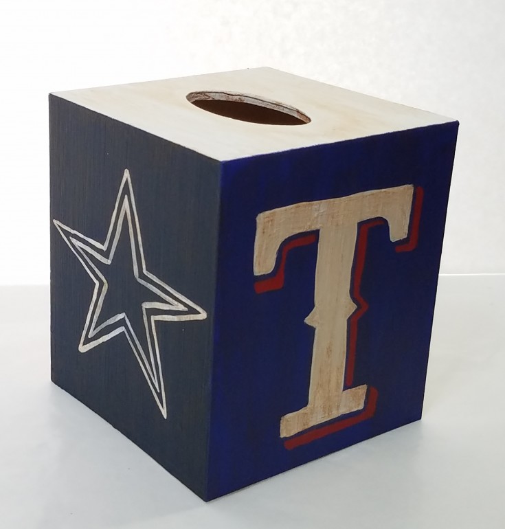 diy Dallas Cowboys Texas Rangers tissue box cover