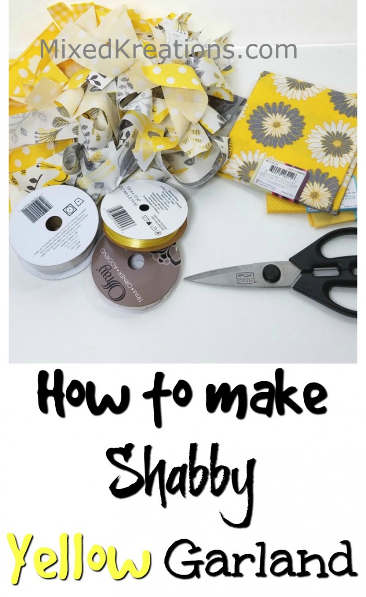 diy shabby yellow garland | how to make shabby garland #Shabby #Garland #HomeDecor #diy MixedKreations.com