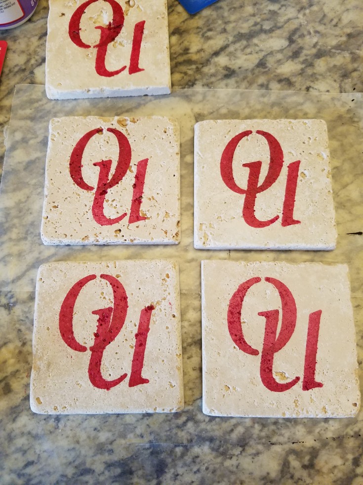 Diy Gift Idea for the Sports Fanatic, how to make sports fan coasters, Homemade tile coasters for sports fans #CustomizedCoasters #DiyTravertineTileCoasters #HomemadeGiftIdea #HomemadeGiftsForSportsFans MixedKreations.com