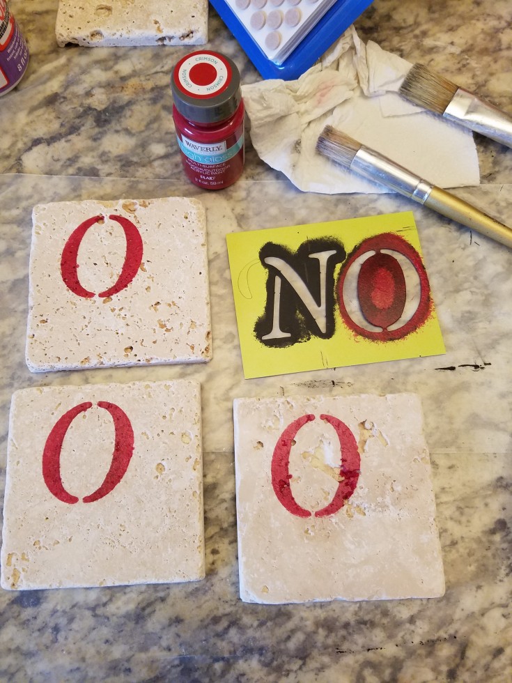 Diy Gift Idea for the Sports Fanatic, how to make sports fan coasters, Homemade tile coasters for sports fans #CustomizedCoasters #DiyTravertineTileCoasters #HomemadeGiftIdea #HomemadeGiftsForSportsFans MixedKreations.com