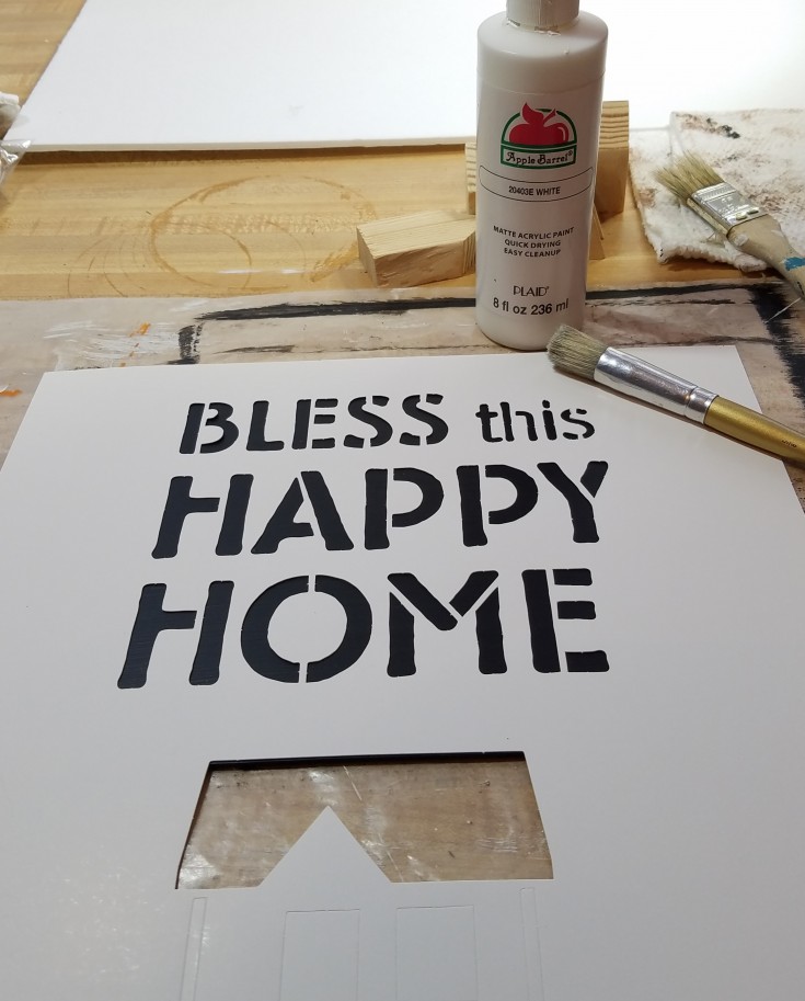 Bless this Happy Home, Diy home decor, Upcycled Wood Frame and Wooden Spindle into Home Decor, MixedKreations.com