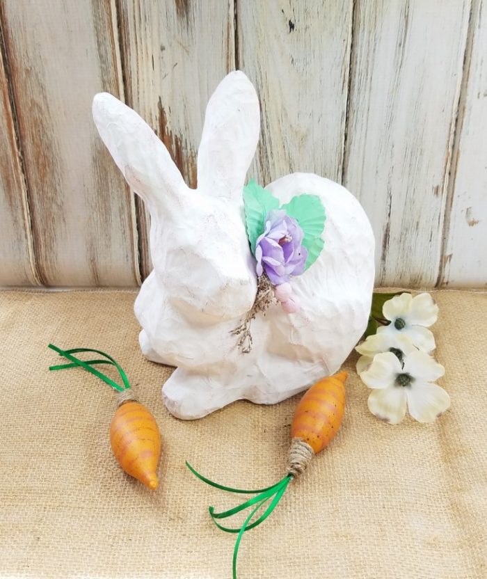How to make Upcycled Light Bulb Carrots for Easter Decor out of used chandelier bulbs MixedKreations.com