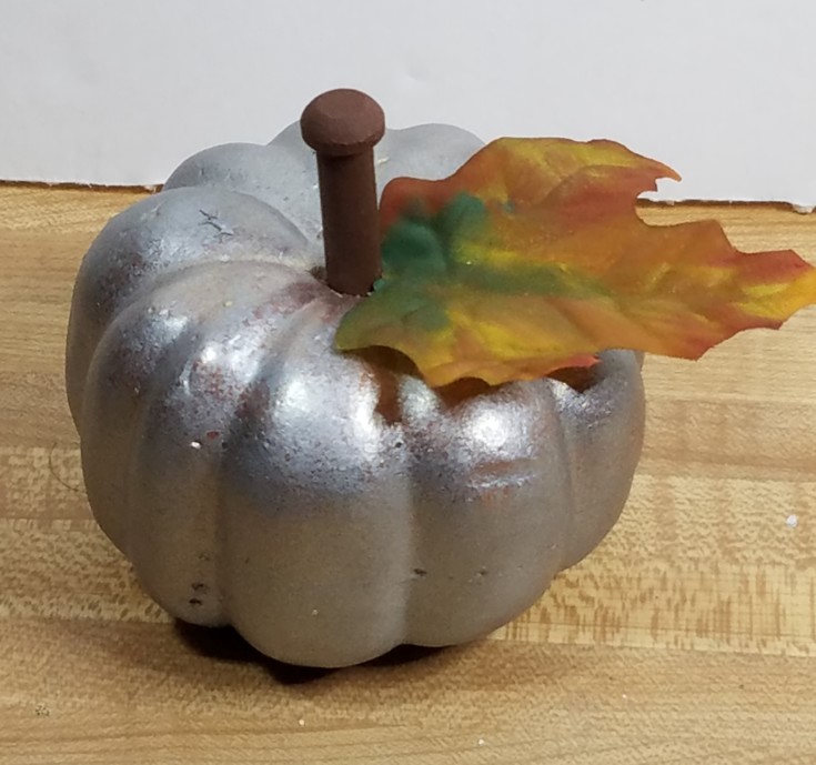 How to upcycle a Dollar Store pumpkin into a faux mercury glass pumpkin