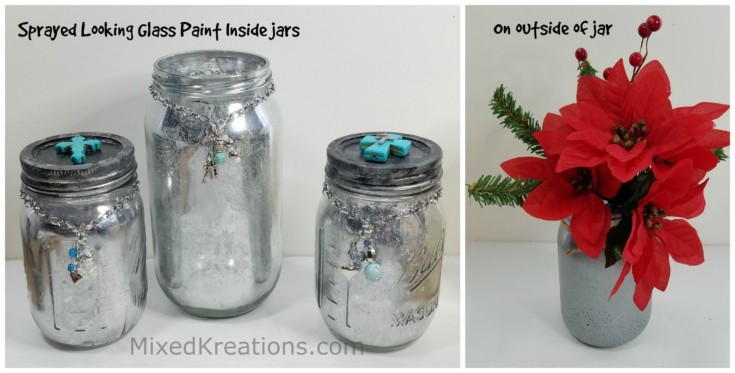 How to make a faux mercury glass jar, diy mercury glass jars, upcycle a glass jar with looking glass spray paint, diy mercury glass home decor