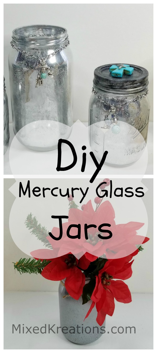 How to make a faux mercury glass jar, diy mercury glass jars, upcycle a glass jar with looking glass spray paint, diy mercury glass home decor