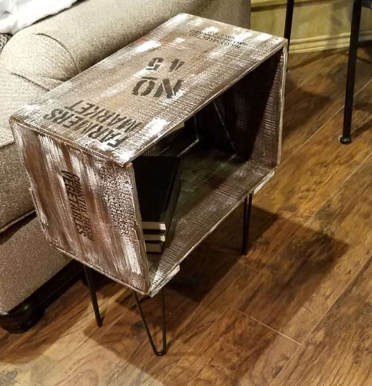 DIY Wood Crate Side Table