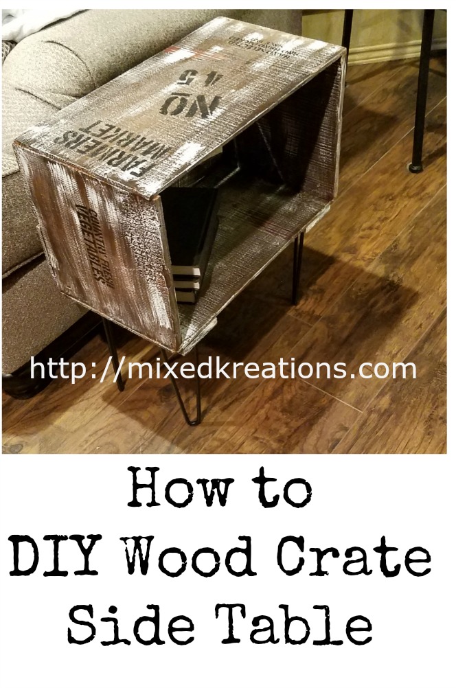 How to make a diy wood crate side table