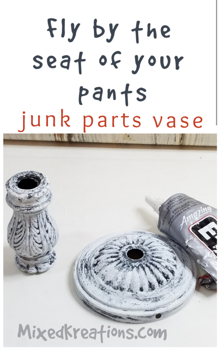 How to make a junk parts vase out of a faux bedspring and light fixture parts
