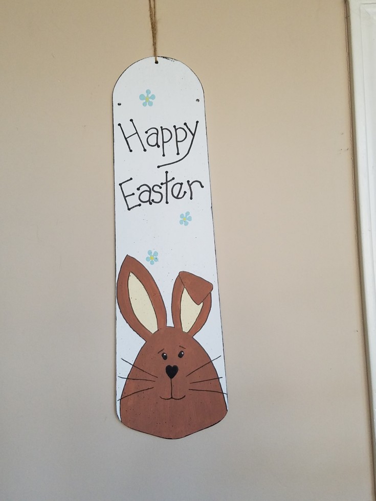 Diy Easter holiday decor upcycled from a fan blade