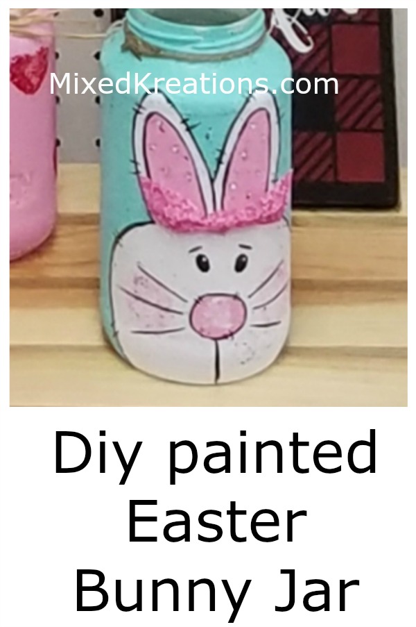 diy painted Easter bunny jar