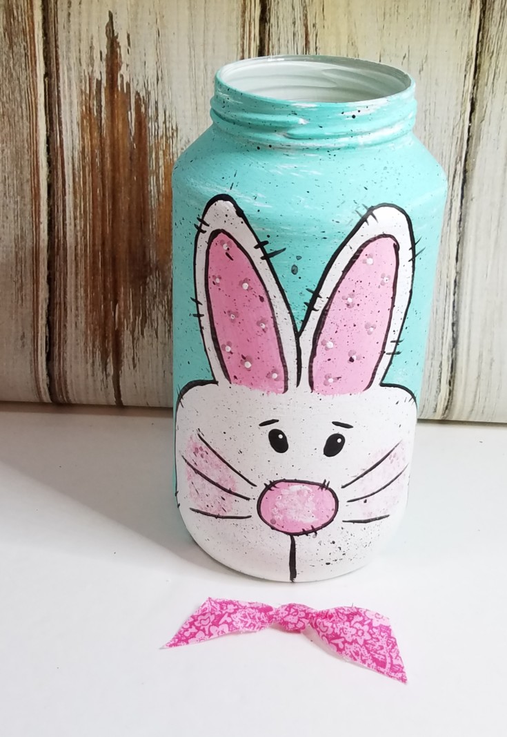 diy painted easter bunny jar