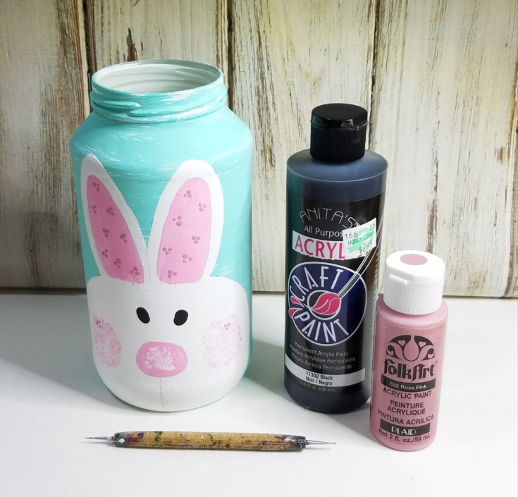 diy painted easter bunny jar