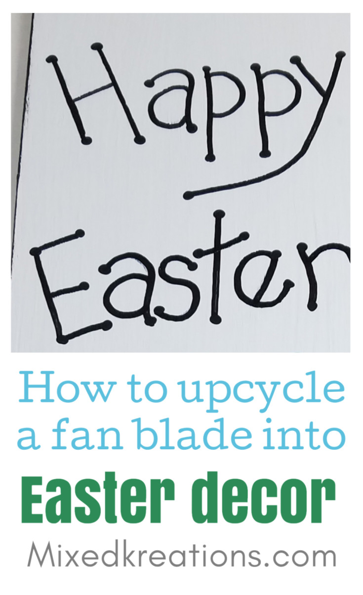 Diy Easter holiday decor upcycled from a fan blade