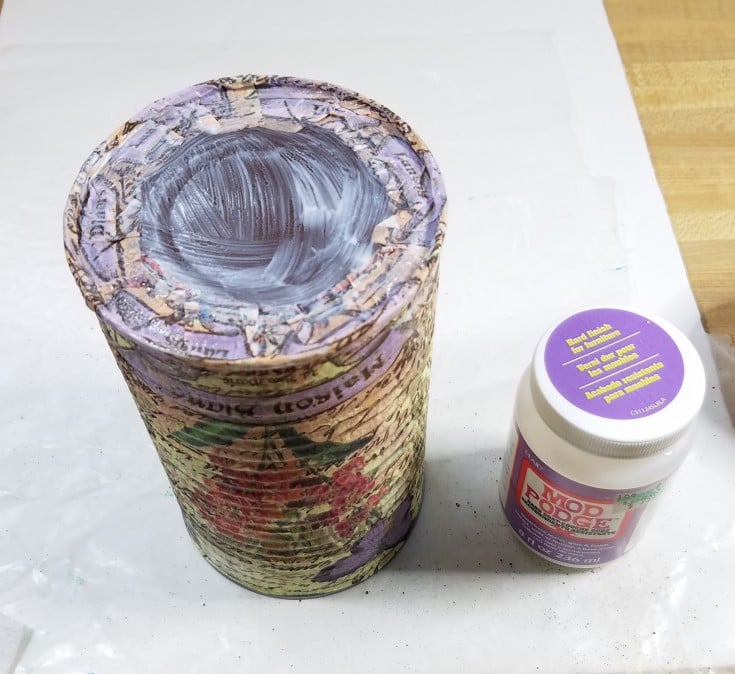 Tin can decoupage