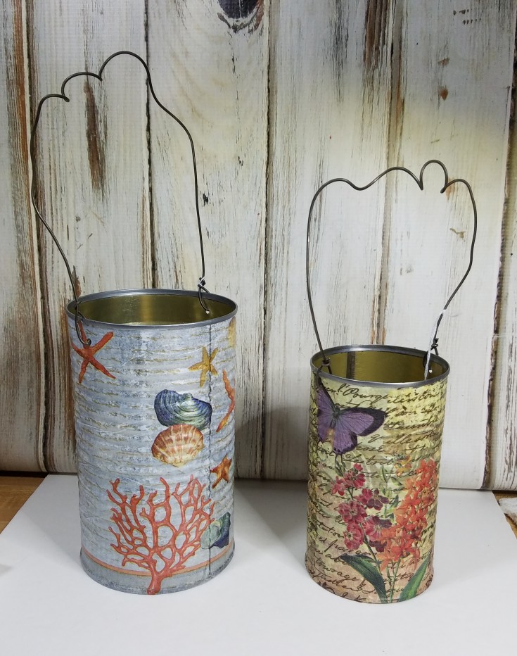 how to decoupage a tin can
