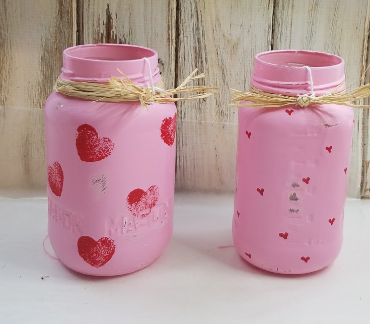 How to paint jars for valentine day