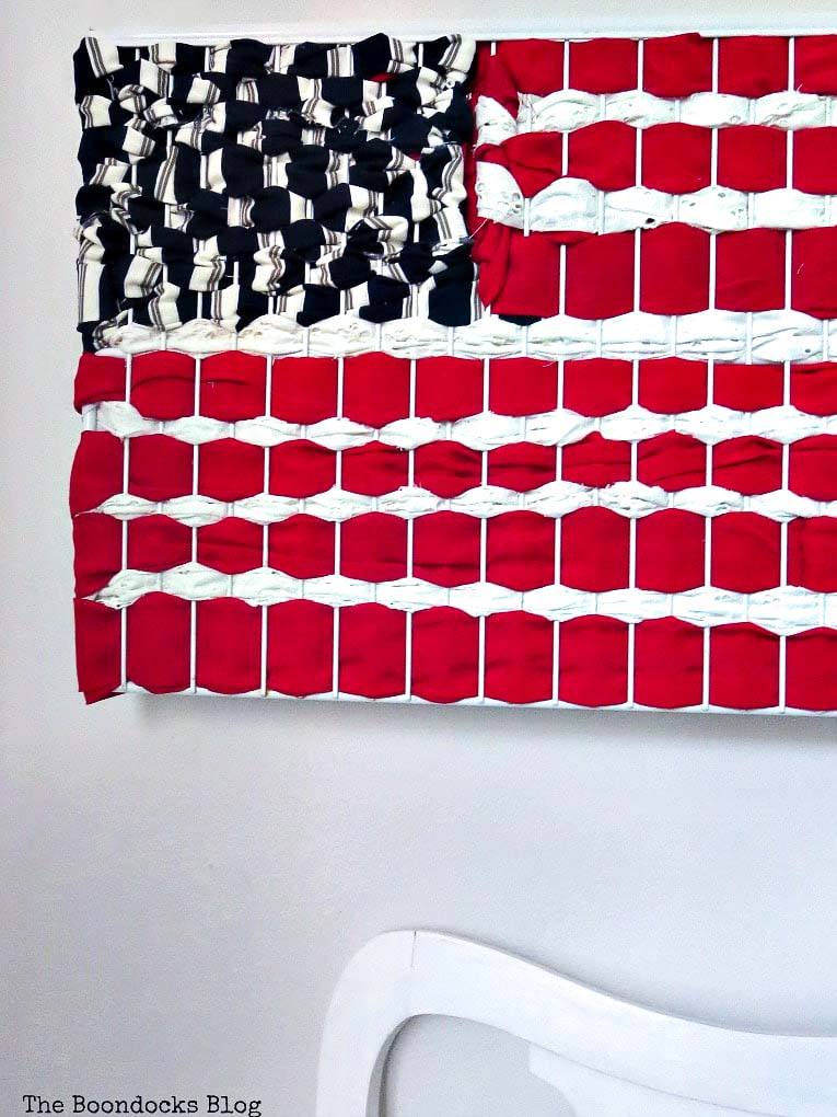 Upcycled fabric patriotic wall art 