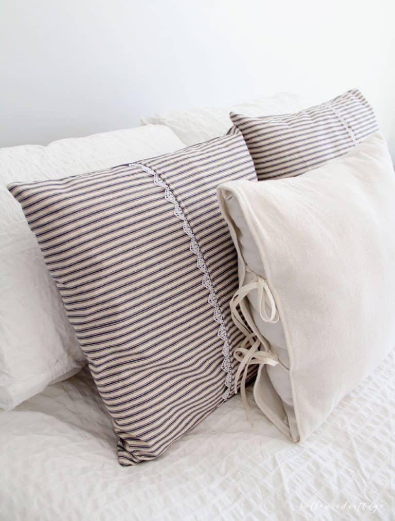 easy to sew ticking stripe pillow covers