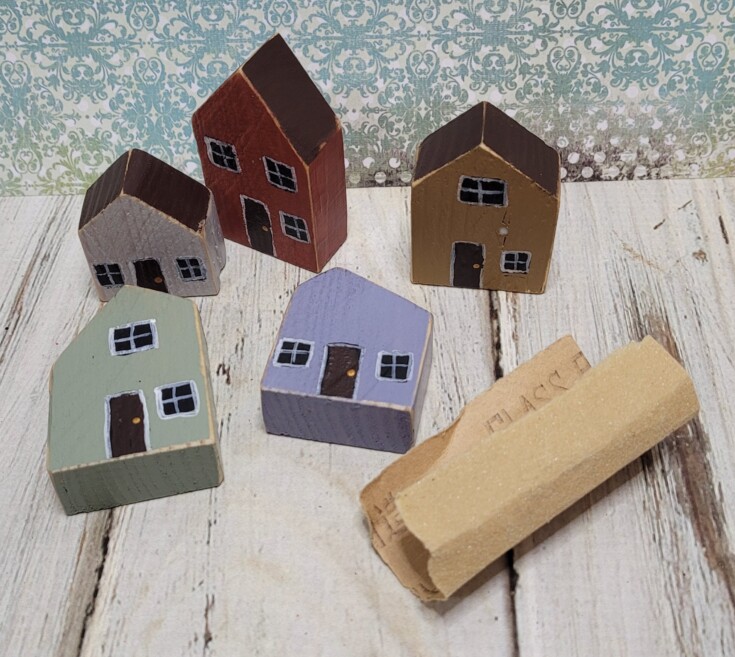 Scrap wood block houses