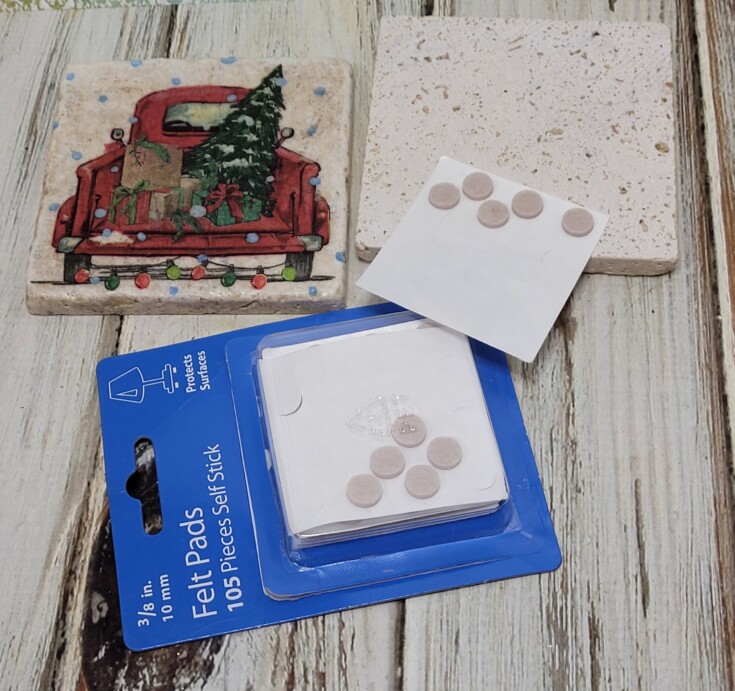 Christmas tile coasters diy