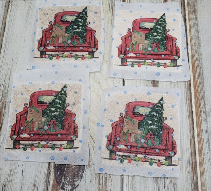 Christmas tile coasters diy