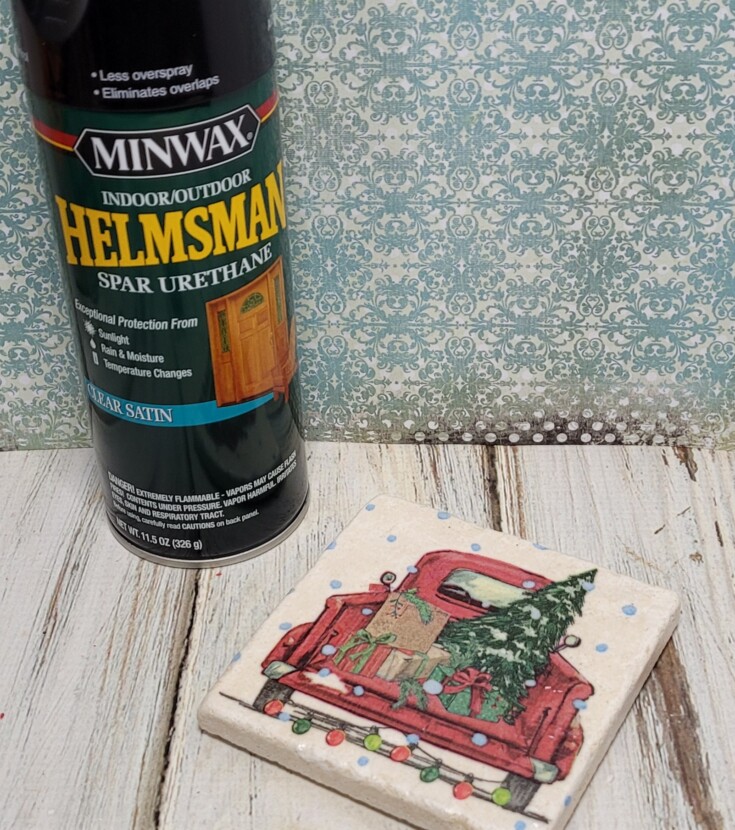 Christmas tile coasters diy