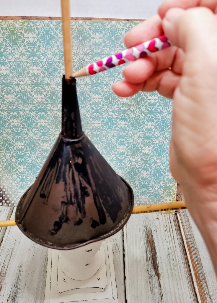 Making a tree from vintage funnels