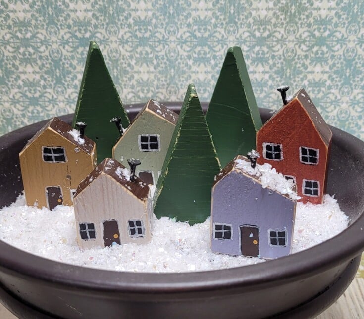 Diy Mini Scrap Wood Village – Block Houses - Mixed Kreations