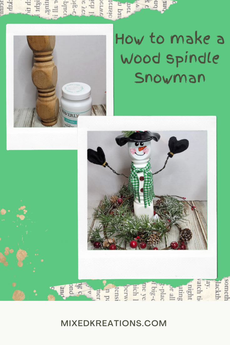 wooden spindle snowman