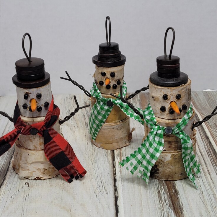 Diy Wood sluce snowman ornaments