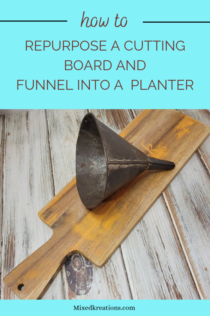 Diy cutting board funnel planter