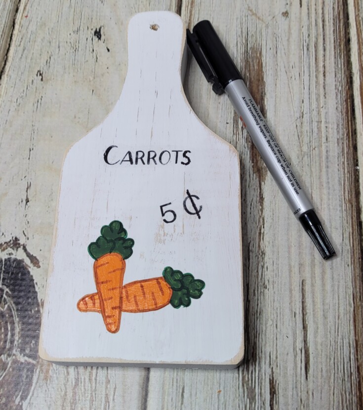 Easter carrots on a cutting board