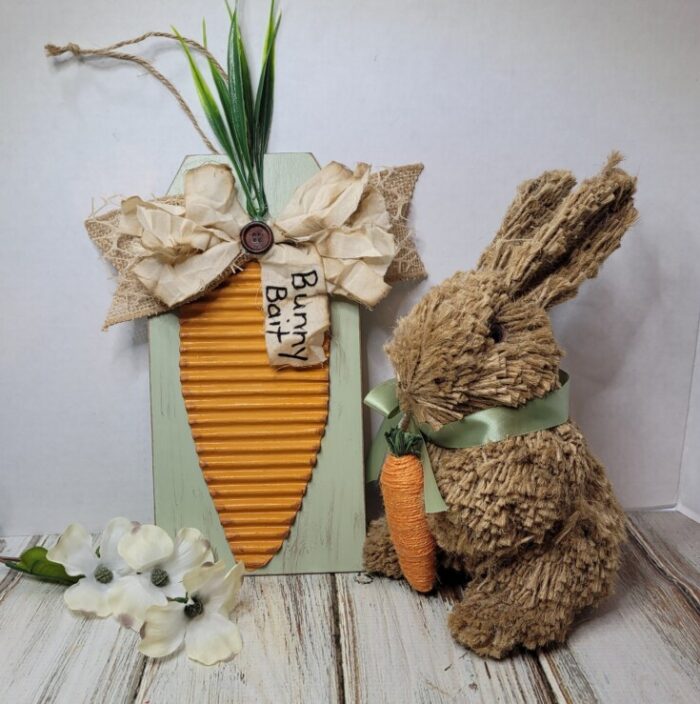 Cardboard carrot spring decor diy
