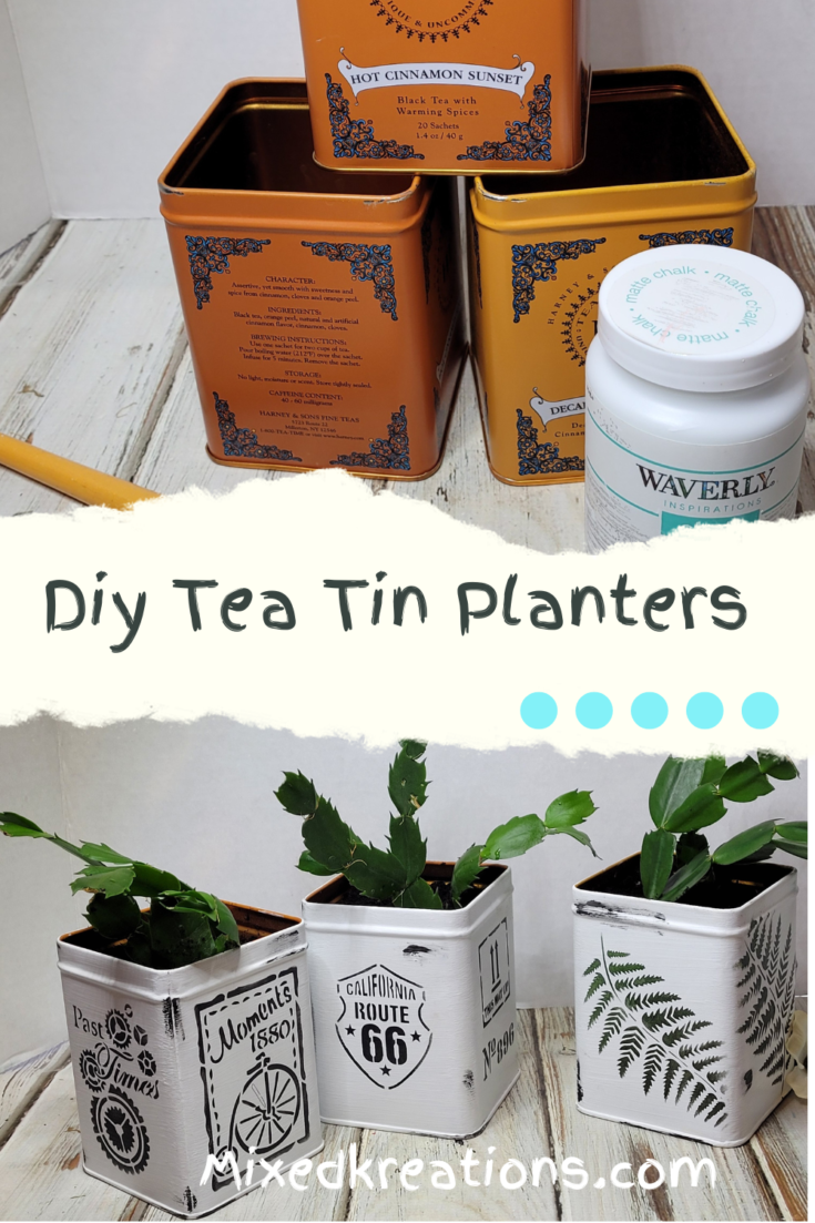 Repurposed tea tins