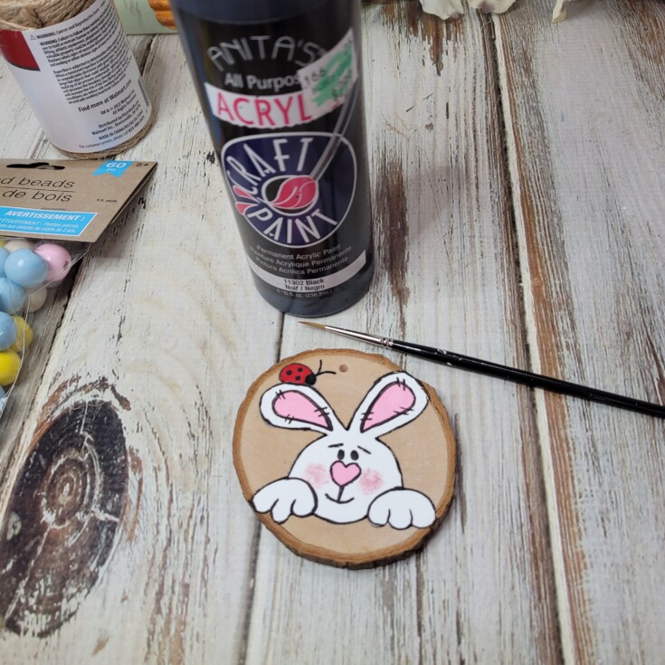 Wood slice Easter bunny