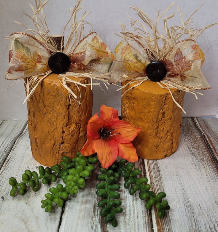 Diy log pumpkins