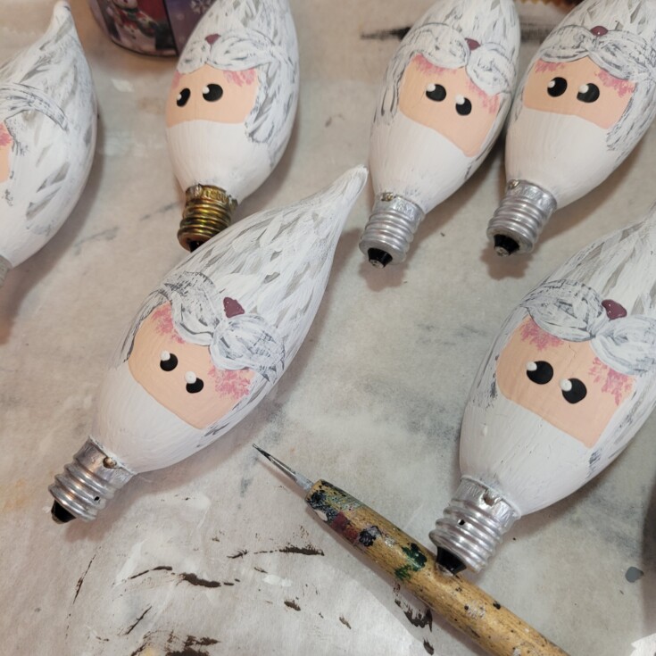hand-painted santa's